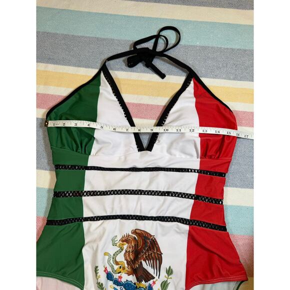 NWOT Mexican Flag One Piece Sz M - Picture 3 of 9